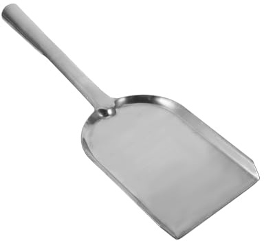 TOGEVAL Paletta per Cenere in Acciaio Inox Resistente Pala per Carbone da Caminetto e Barbecue Attrezzo per Cassetto Raccogli-Cenere da Interno e Giardino Utensile per Pulizia di