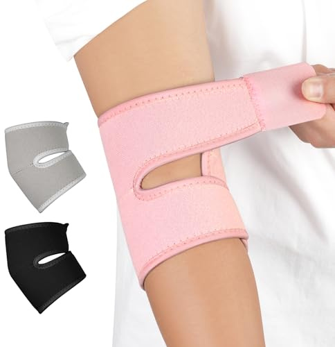 Fefod Elbow Support Brace, Adjustable Neoprene Support Sleeve for Men Women, Breathable Elbow Support Brace, Anti-Slip Elbow Brace Compression Support Sleeve for Tennis, Golf, Pickleball