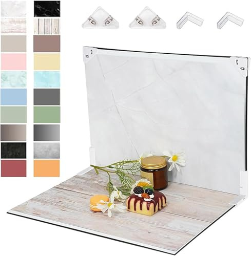 Set di 10 sfondi per foto, 42 x 29 cm, carta da sfondo double face, 20 motivi per piccola fotografia di prodotti, cartone riflettente per alimenti, gioielli