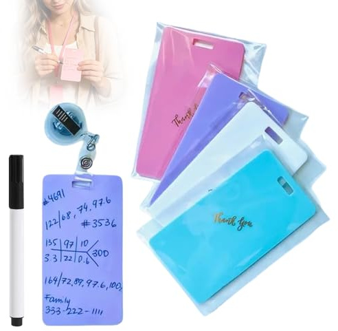 Vertikal markeringsanteckningsblock - Återanvändbar silikonwhiteboard, 4-pack mini-whiteboard, med märkpenna och fästanordning, bärbar ficknyckel för dagliga uppgifter