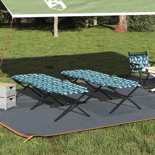 Kaloriko hopfällbar sovsäng campingsäng blå vikbar bärbar x stålram oxfordtyg utomhus fältsäng lätt stabil idealisk för camping, vandring, strand, festival och trädgård