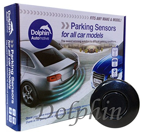 Dolphin Automotive DPS400 Reverse Parking Sensors Auto Express Award Winning 4 Ultrasonic Sensor Kit Audio Alerts Matt & Gloss Black +30 More Colours (Navy Blue)