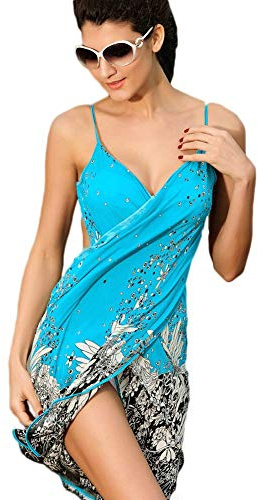 OCTOPUSIR Dam Strand Överdrag upp och Kaftans Sjalar Dam Sommar Ärmlös Axelbandslös Strand Sundress Etnisk Bohemisk Off Axel Blommigt Tryckt Bandeau Boobtube Ledig Miniklänning