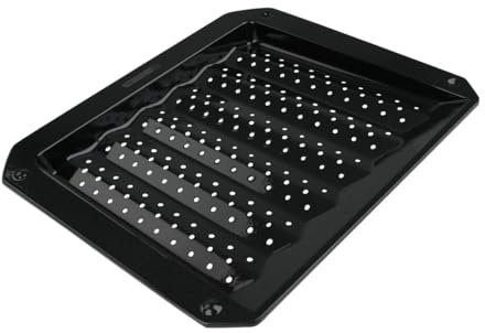 FM Professional 9207 Plaque ondulée pour barbecue ou four, plat four, plaque four, plat barbecue, Acier, Email, 38 x 33 cm