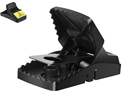 Trisiki 2 Pack Professional Mouse Trap, Rat Trap for Various Sizes of Rodents, Reusable Heavy Duty Large Snap Traps That Kill Instantly, Easy Set-up & Clean, Indoors & Outdoors, Big Size, Black