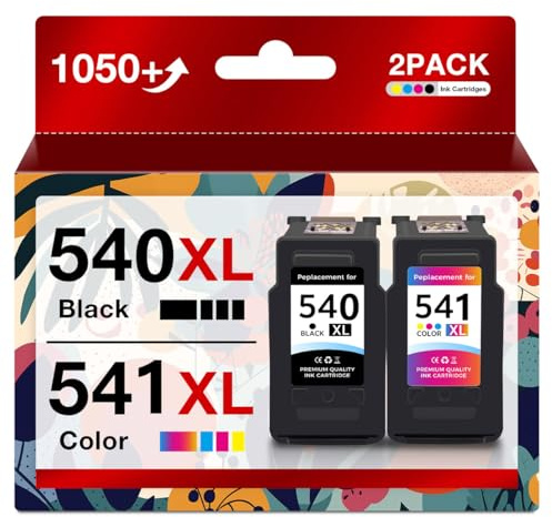 PG-540XL CL-541XL Sostituzione per Cartucce Canon 540 541 PG-540 CL-541 compatibili per Canon PIXMA MG3650 MG3550 MG4250 Stampante (1 Nero, 1 Tri-colore)