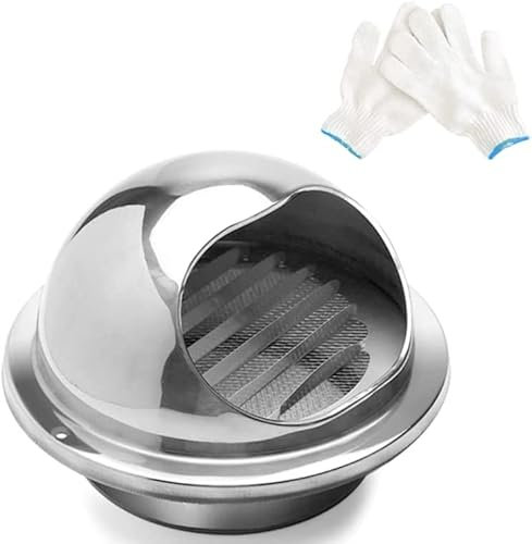 Hon&Guan Grille d'aération ronde en acier inoxydable - 100 mm - Grille d'aération murale - Pour hotte aspirante, sèche-linge, salle de bain