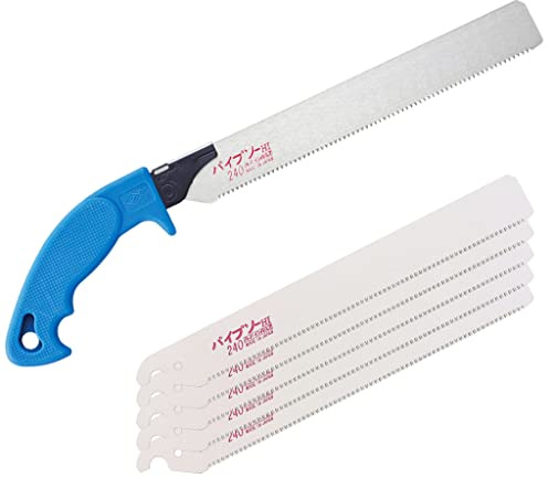 Z-saw Pipe Saw 240 with 5 Replacement Blades Set, English Replacement Manual Included, Ideal for PVC Pipe, Japanese Hand Saw
