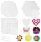 Bügelperlen Steckplatte, 10 Stück Bügelperlen Platte Set, Groß Bügelperlen Vorlagen mit Pinzette, Transparent Bügelperlen Vorlagen, 5mm Bügelperlen Schablonen, DIY Bügelperlen Stiftplatten Set