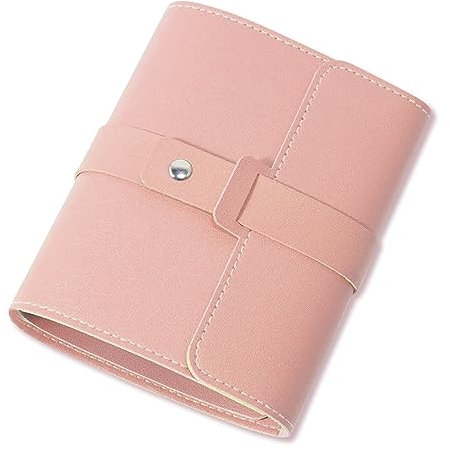 SNSYGN Earring Book, Earring Storage Organiser Earring Box Travel Jewellery Organiser Foldable Portable Jewellery Roll Supple PU Leather A Small Book for Keeping Your Earrings Safe (Pink)