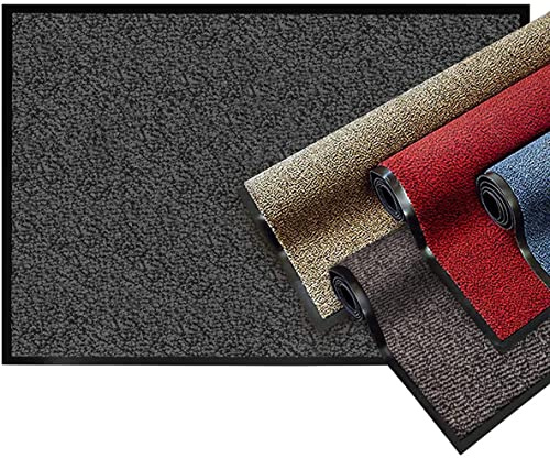 Zerbino Asciugapassi Antiscivolo Antinciampo Tessitura Morbida Retro Gommato Varie Misure 100% Made in Italy tappeto asciugapasso (ANTRACITE, 120x180 Cm)