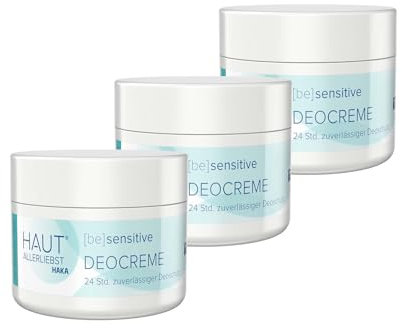 HAUTALLERLIEBST Deocreme 3er-Set, vegan, ohne Aluminiumsalze, für sensible Haut, 3 x 30 g