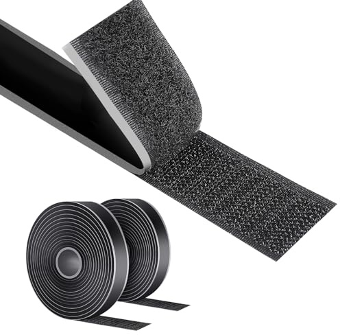 AiQInu kardborreband, självhäftande, extra starkt, 8 m x 20 mm kardborreband, självhäftande, fluffigt band och krokband, dubbelsidigt kardborrband för flugskärm, hantverk