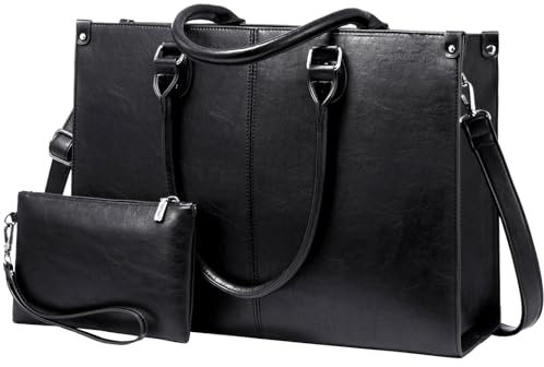 LOVEVOOK Laptoptasche Damen Handtasche Große 15.6 Zoll PU Leder Shopper Tasche Woman Shoulder Crossbody Tote Bag Arbeitstasche Aktentasche Umhängetasche für Business Lehrertasche Büro Schule