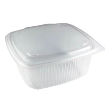 D-Work Barquettes Micro-ondables 1500 ml à Couvercle Hermétique - 50 unités - 190 x 185 x H. 84 mm - Épaisseur Robuste - PP - Recyclables et Pratiques pour la Restauration