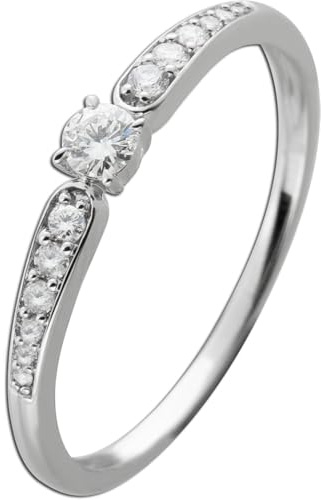 Ch.Abramowicz Brillantring Weißgold 585 14 Karat Diamanten 0.25ct W SI 18