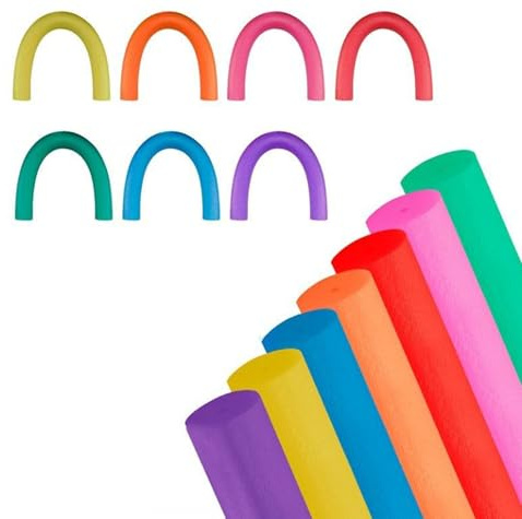 2 Piezas Flotador Espuma Piscina 150cm, Churro Piscina, Tubo Espuma Flotante Fideos para Piscina, Tubo Flotador Piscina, Fideos Piscina Natación. (Naranja)