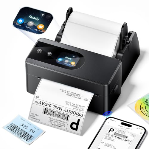 Phomemo Thermal Label Printer Upgraded with Touchable Screen, Shipping Label Printer for Small Business, 4x6 Wireless Thermal Label Printers for Shipping Package, Compatible with Amazon, Shopify, USPS