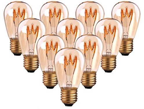 Lampadina, S14 Lampadine Vintage a LED a Spirale con Globo in Vetro E27 Ambra dimmerabile 2200K Luce Decorativa equivalente a 30W Lampada, per casa Lampadina dimmerabile,