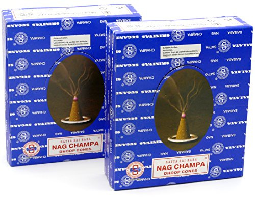 Satya Sai Baba Nag Champa Cônes d'encens Nagchampa – 24 boite = 288 cônes