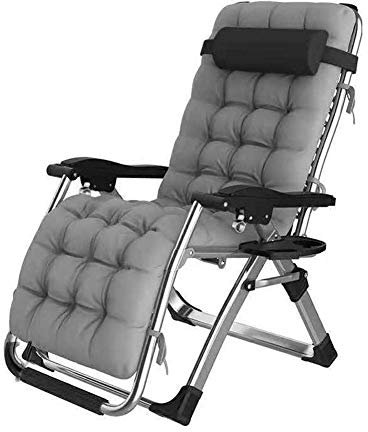 DQCHAIR Camping Leichte Klappstuhl Geeignet für Gärten, Innenhöfe, Schwimmbäder, etc. 65x75x115cm Multifunktionsstuhl (Color : Gray)