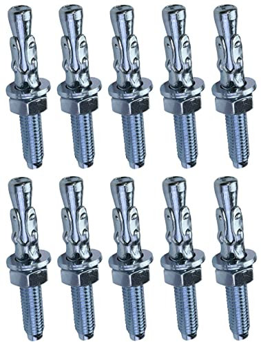 AERZETIX - C53999-10x Boulon Vis d’ancrage filetage long, Goujon à expansion - M6x45mm - en acier zingué - pour béton, pierre