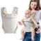 SERAPHY 4-in-1 Babytrage für Neugeborene ab Geburt, Ergonomische Atmungsaktiv Leicht Babytragetuch für Säuglinge und Kleinkinder von 4-15KG - Grau