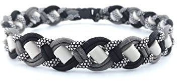 doggymütlich ~ EM-Keramik Halsband für Hunde, verschiedene Größen wählbar, original EM-X-Keramik-Pipes, schwarz/dunkelgrau/schwarz-weiß-gemustert