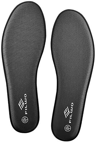 FILWO Solette in Memory Foam Donna Uomo - Solette Scarpe per Stivali, Lavoro, Sportive e Casual, Comfort Assorbimento degli Urti per il Supporto del Piede Suole Interne, Grigio Uomo EU 43