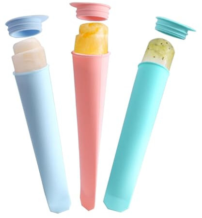 Eisformen aus Silikon, 3er-Set,Wassereis Eislutscher Bunt,Wiederverwendbare Stieleisformer,EIS am Stiel Formen,Popsicle Silikonform Kinder Ice Pop Maker Set