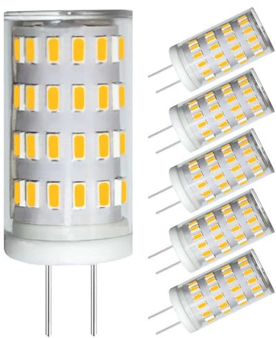 LIENNGKE 5er Pack LED GY6.35 Lampe Ersetzt 50w Halogenlampe Warmweiß 12v 4w 3000K Leuchtmitteln [MEHRWEG]
