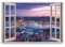 Paul Sinus Wandbild 120x80cm Fensterbild Istanbul Türkei Horizont Sonnenuntergang Stadtlichter