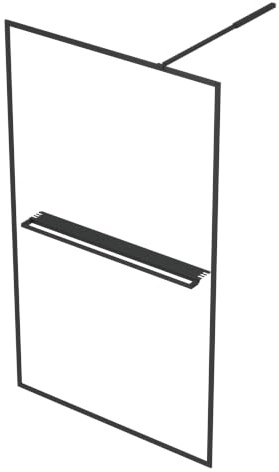 Duschwand 120×200 cm, Schwarz, Aluminium, 6 mm ESG, Ablage