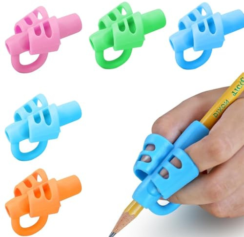COYUN 5 Pcs Adaptador Lapiz para Niños, Soporte de Lápiz de Niños Herramienta de Corrección de Postura de Escritura para Lápices, Adaptador Lapiz Pencil Grip de Ergonómicas Herramienta