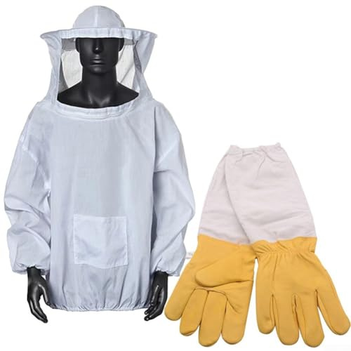 Risveglio Professional for Beekeeper Suit White with Gloves Breathable