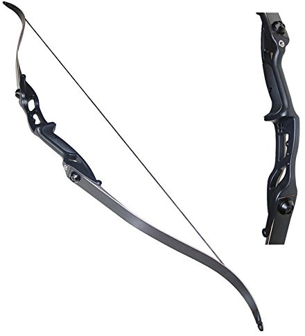 Toparchery Archery 56 Takedown Hunting 35lbs Recurve Bow Metal Riser Right Hand Black Longbow