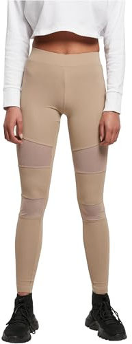 Urban Classics Damen Ladies Tech Mesh Leggings Leggings, Softtaupe, S
