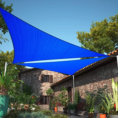 ShadeMart 30 cm x 30 cm x 30 cm blå triangel solskyddssegel SMSLT baldakin tygskärm, vattenluft genomtränglig och UV-beständig, kraftig, carport uteplats utomhus – (vi anpassar storleken)