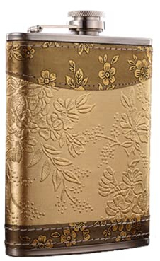 DHinkyoung Golden Pattern Hip Flask 8oz for Men/Women,Personalized Vintage Hip Flask Portable Whiskey Flask Leak Proof Pocket Hips Flask for Climbing Camping Barbecue Bar Party Drinker