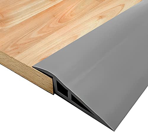Vinyl-Door-Threshold-Ramp Door-Transition-Strip 36 inch, Threshold 1/2'' ~ 3/5'', Thresholds Ramps for Doorways, Wheelchair Ramp Edge-Reducer Threshold-Transition-Strip for Home/Door/Floor (Grey)
