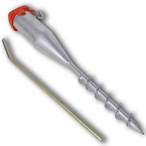 Iiaky Supporto Ombrellone 55 cm in Acciaio Zincato,Puntale per Ombrellone,Supporto da Impilare nel Terreno,Giardino e Camping