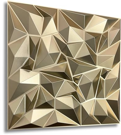 Pannelli 3D 50x50cm pannelli in PVC plastica pannelli da parete camera gaming parete soffitto effetto 3D 20 pezzi 5m² pannelli 3D in PVC D101 oro champagne