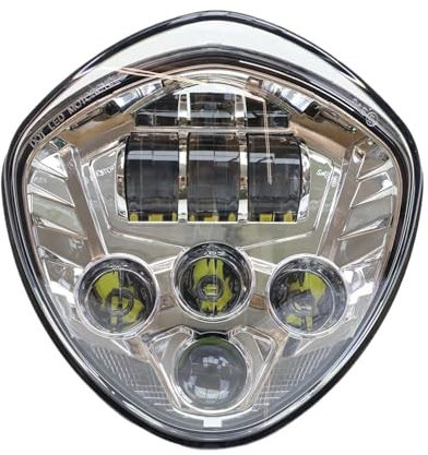 JHMHCOQ Motocicleta Delantera Faro Motocicleta Para Suzuki, Conjunto De Faros LED, Proyector De Faros H4 De Haz Alto/bajo Faro Delantero(1pcs Silver)