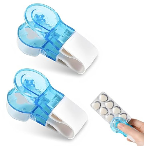 XOXVURI 2 Piezas Cortador Pastillas Removedor Portátil De Pastillas Dispensador Portátil De Tabletas Herramienta Fácil De Sacar Medicamentos Tomador De Pastillas Portátil Dispensador De Tabletas