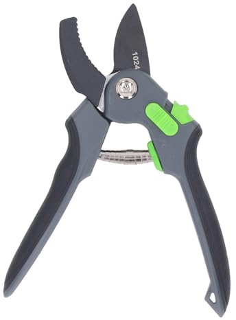 FTVOGUE Ratschenschere, Handschere aus SK5-Kohlenstoffstahl Zum Mühelosen Schneiden Dicker Äste 8,5 Zoll, Ideal für die Gartenarbeit und das Beschneiden von Pflanzen