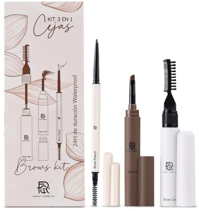 Kit de Cejas 3 en 1 FGR | Gel Fijador, Tinte y Lápiz para Definir | Cejas Naturales y de Larga Duracion | Light Brown