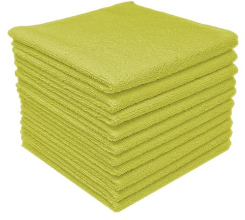 SBS Microfasertücher 10 Stück | 30 x 30 cm | gelb | waschbar | für Haushalt, Auto Motorrad etc. | Putztücher | Poliertücher | Haushaltstücher | Staubtuch
