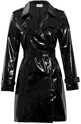 SS7 Femme Manteau en Cuir Verni