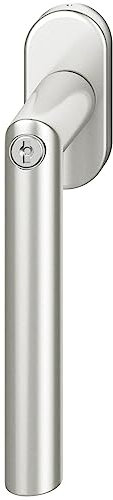 FSB 0 0105 Fenstergriff 34 1076 81415 abschließbar ovale Rosette, Aluminium, Silber eloxiert