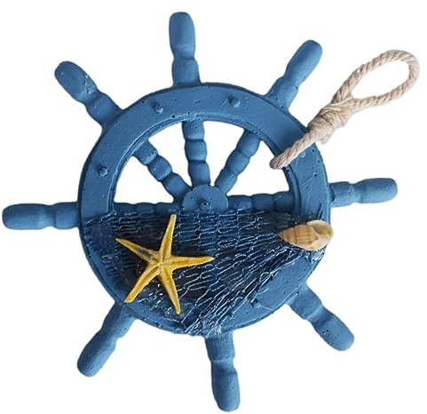 PRETYZOOM 4pezzi Decorazione Da Parete Forma Di Timone Stile Ornamento Legno Per Casa Accessorio Nautico Per Arredare Gli Interni